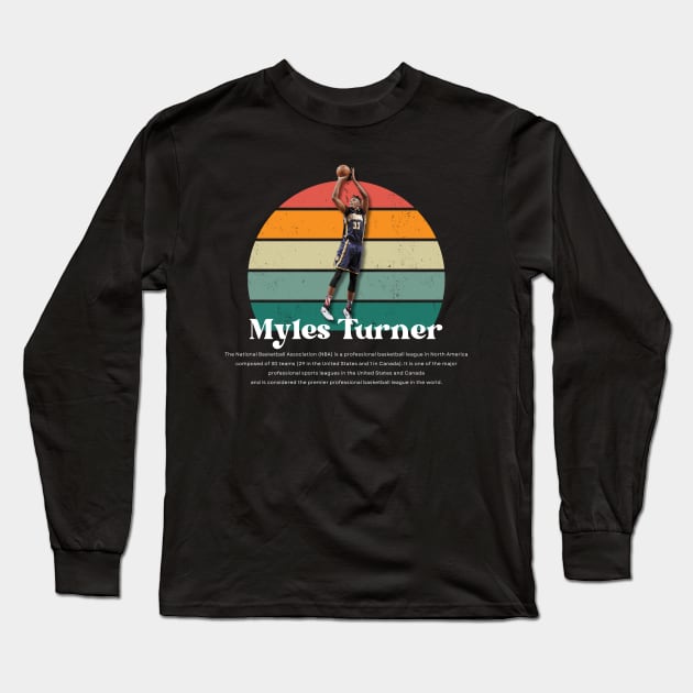 Myles Turner Vintage V1 Long Sleeve T-Shirt by Gojes Art